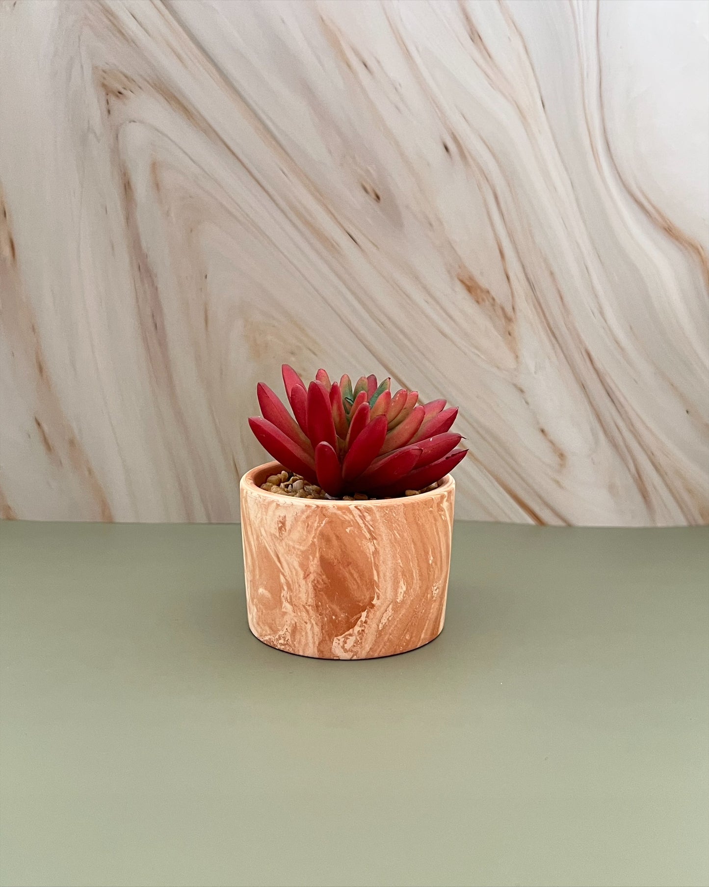Maceta mini con suculenta artificial Veta