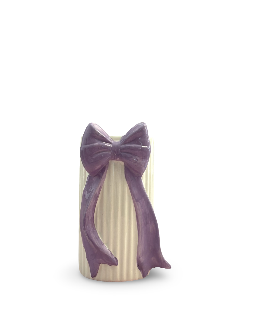 Florero de cerámica con moño Violette