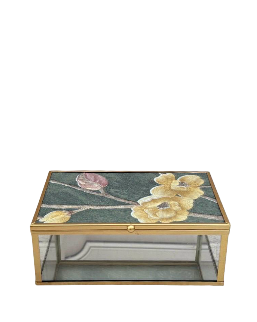 Joyero de vidrio estilo vintage Bloom