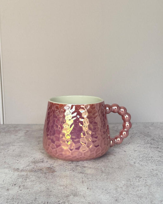 Taza de cerámica rosa Trendy