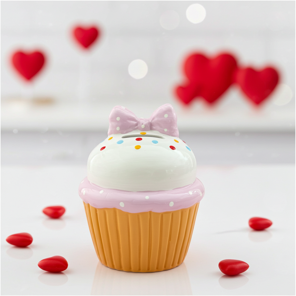 Alcancía decorativa de cerámica Cupcake