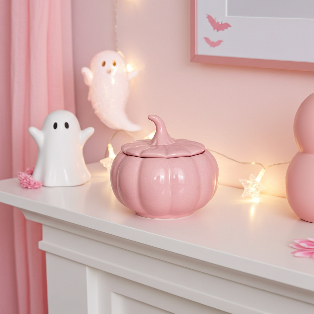 Contenedor de cerámica calabaza pink