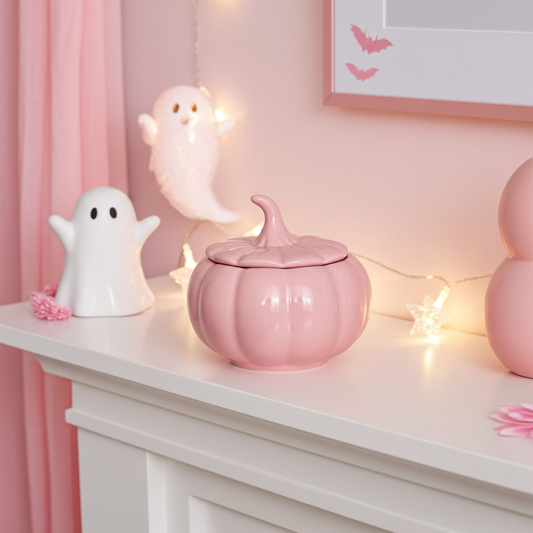 Contenedor de cerámica calabaza pink