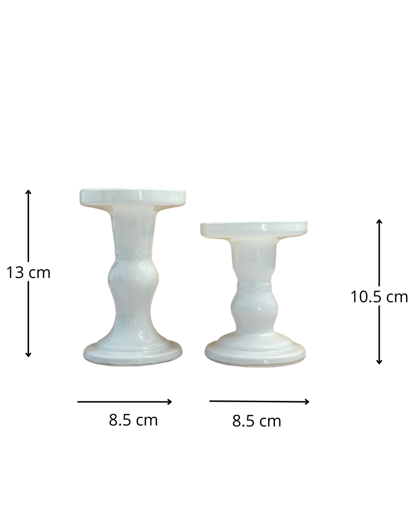 Set de candelabros de vidrio