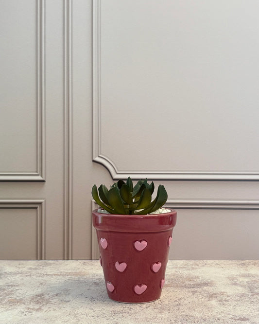 Maceta chica con planta artificial Love