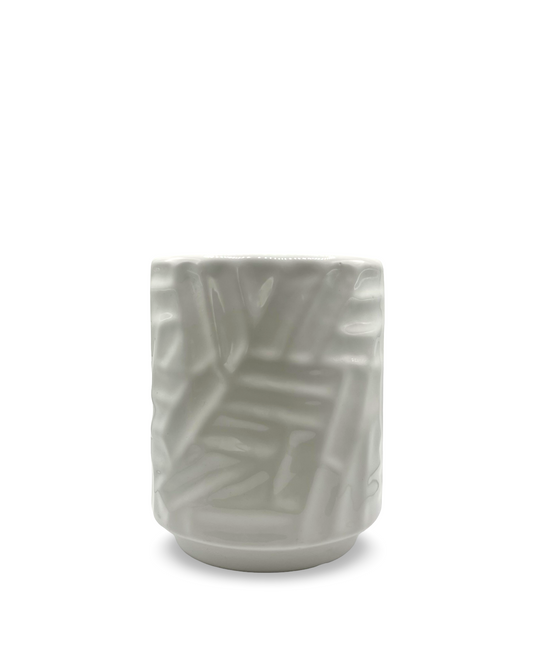 Maceta de cerámica blanca chica Nara