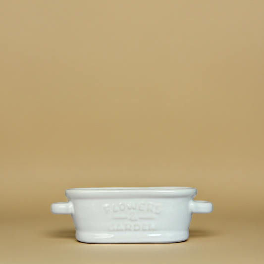 Maceta de cerámica Tina Vintage blanca