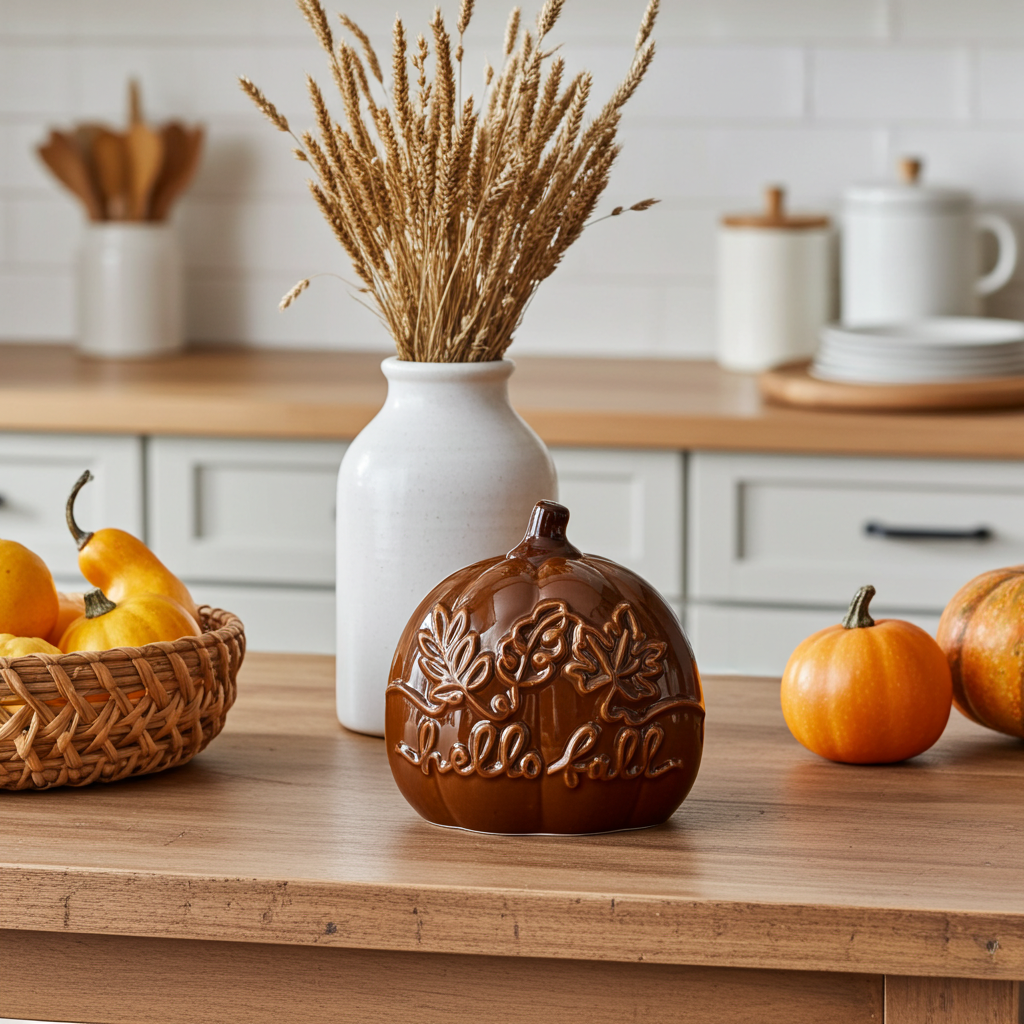Figura decorativa de cerámica Calabaza Fall