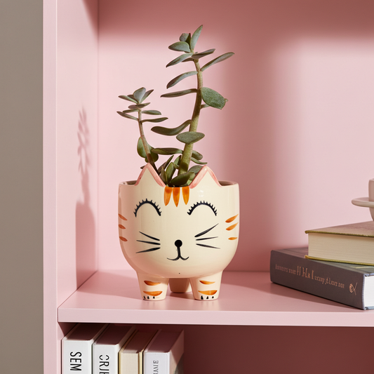 Maceta de cerámica gato