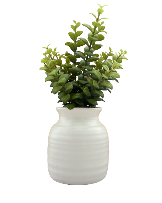 Jarrón de cerámica con planta artificial minimalista