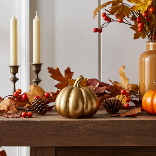 Figura decorativa Calabaza dorada