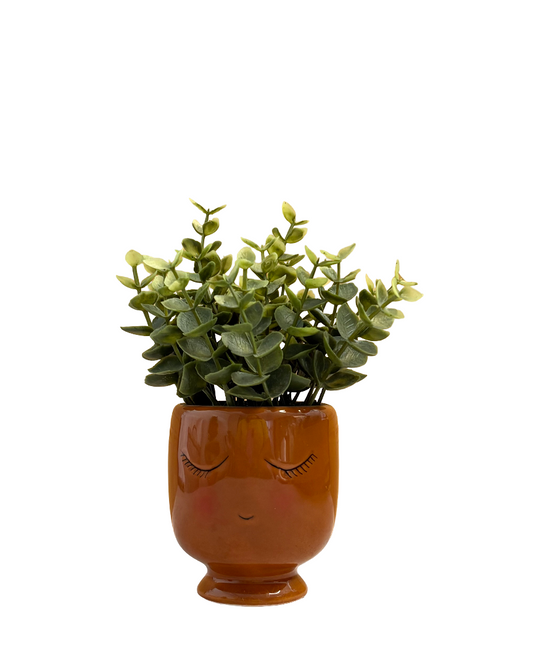 Planta artificial con maceta en cerámica Mori