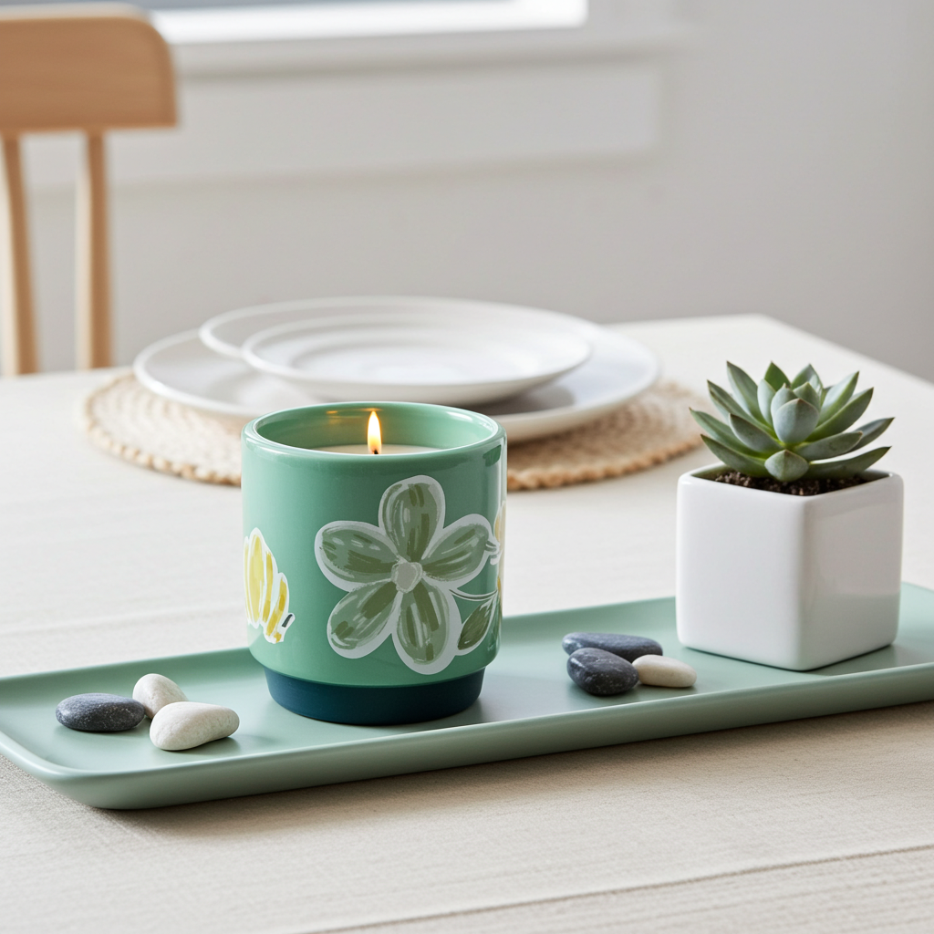 Vela aromática en vaso de cerámica Flor de Coco