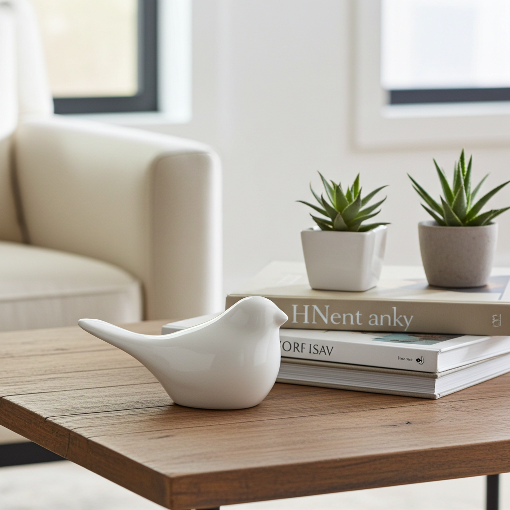 Figura decorativa de paloma de cerámica Ivora