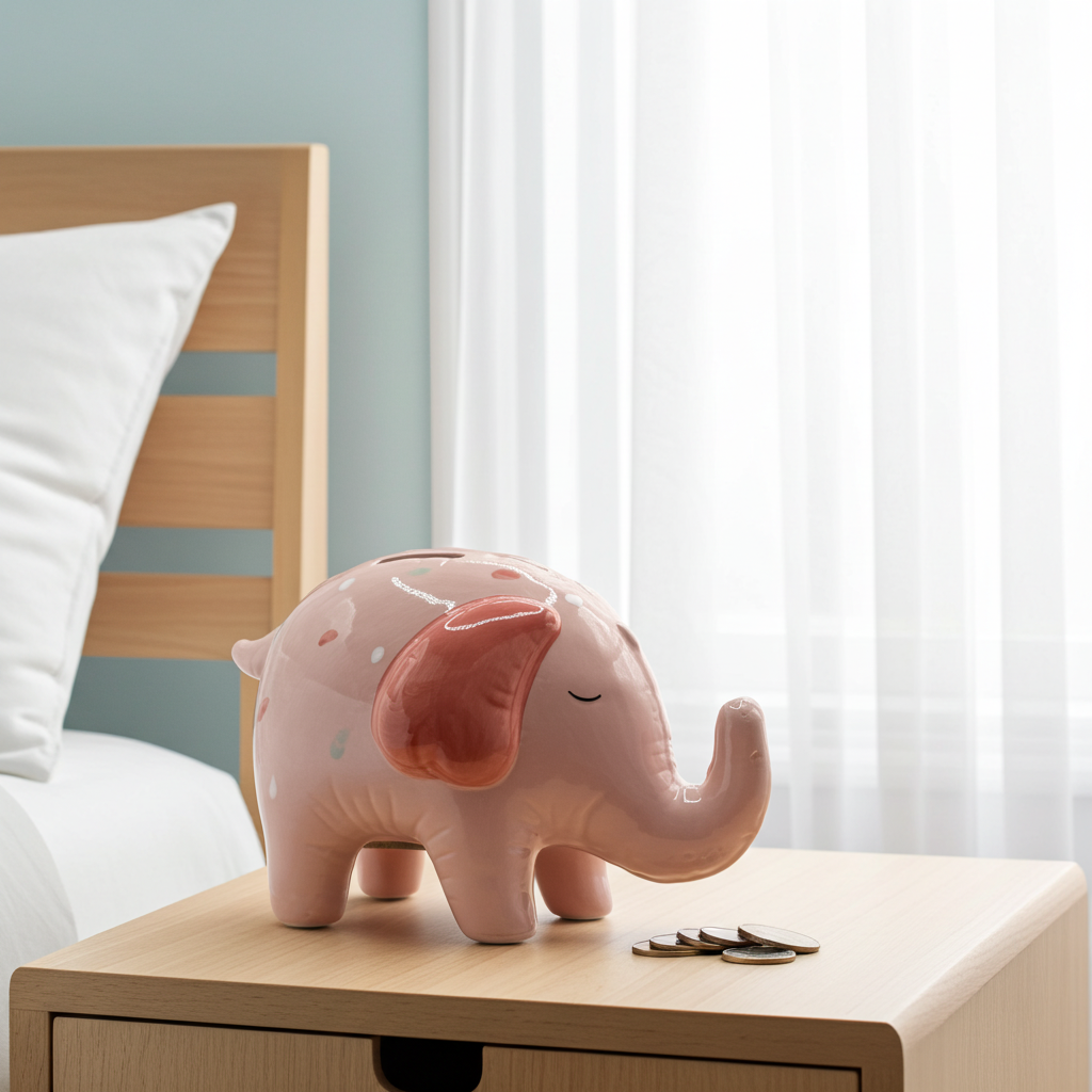 Alcancía decorativa de cerámica elefante