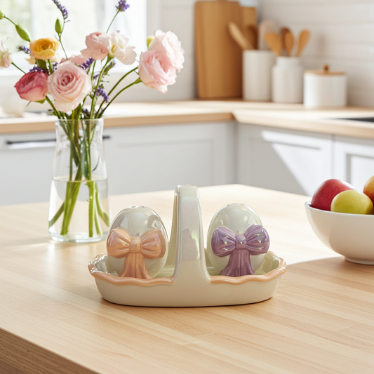 Juego de Salero y Pimentero en cerámica Coquette